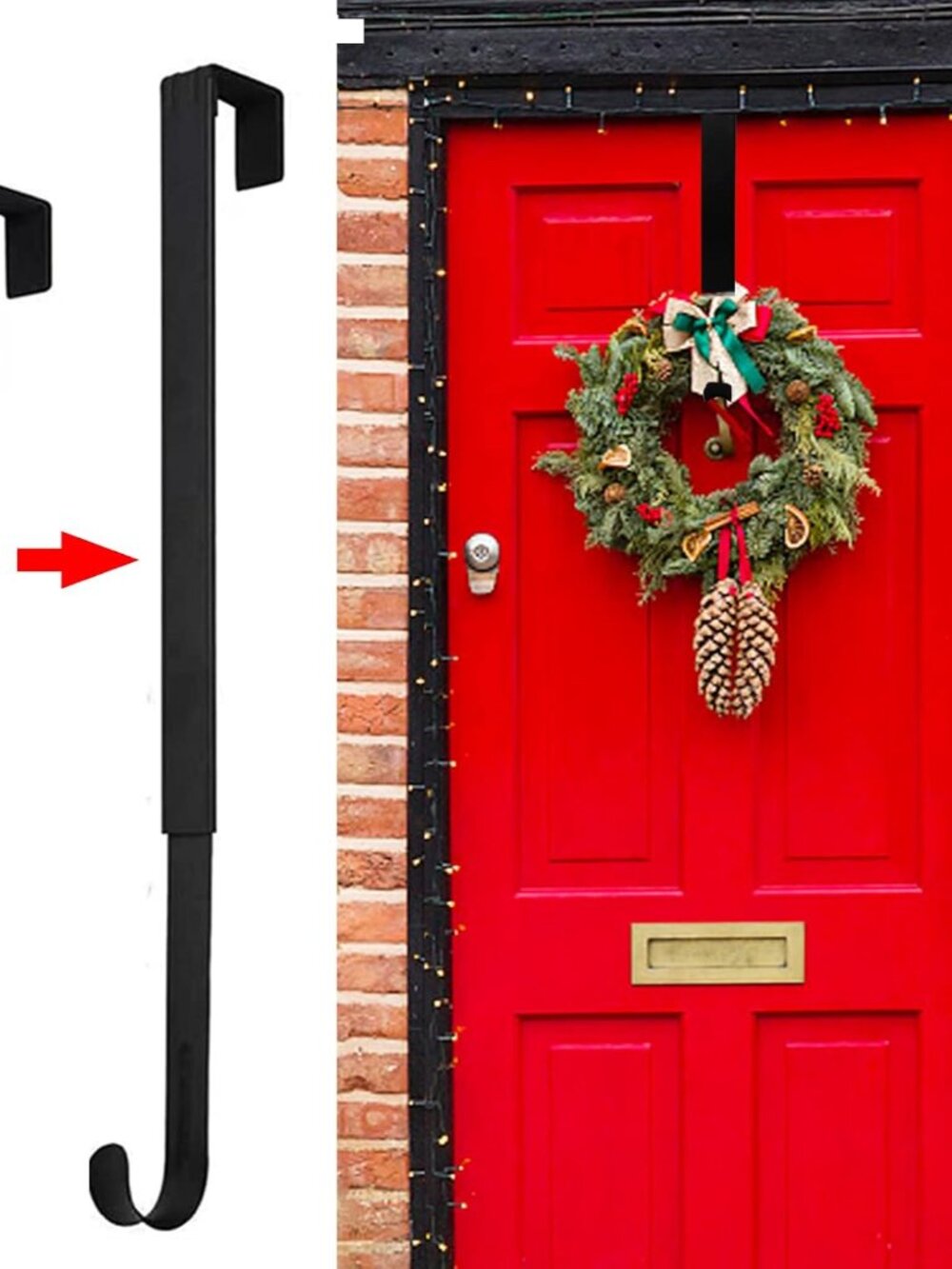 GP Life Wreath Hanger for Front Door, Adjustable from 15 to 25 Inches Hanger, 20